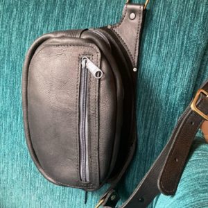 Black leather hip pack