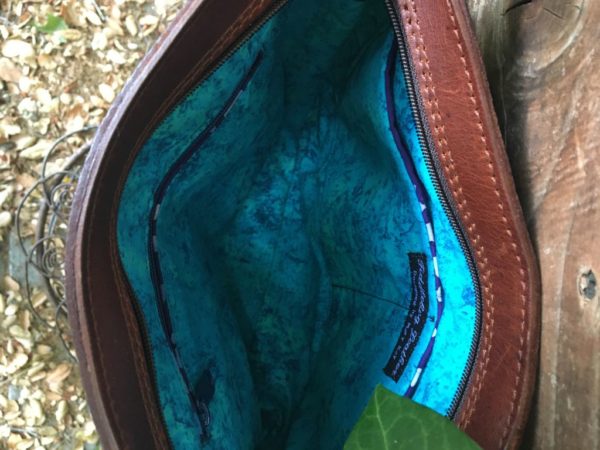 (Sold out) Brown and dark Teal leather bag - Image 3