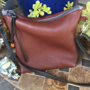 (sold out)Cordovan Burgandy Buckskin bag