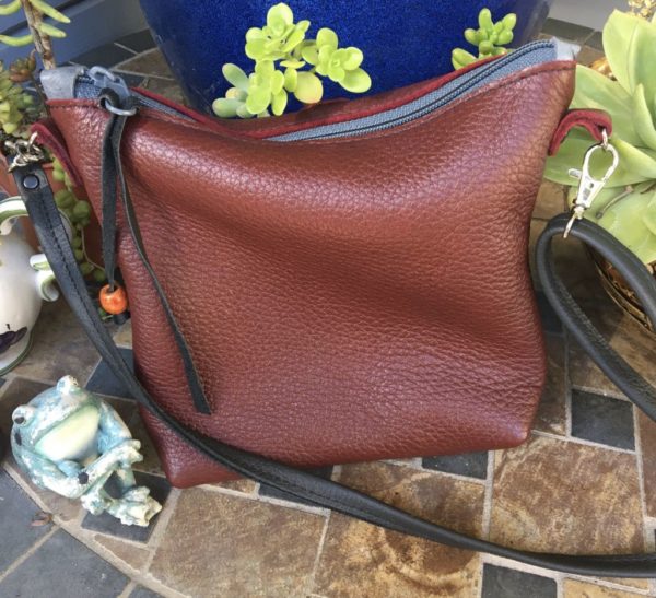 (sold out)Cordovan Burgandy Buckskin bag