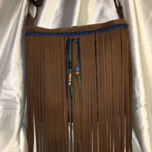 Brown Repurposed Leather Fringed Bag
