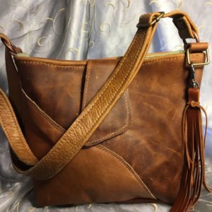 Brown distressed leather