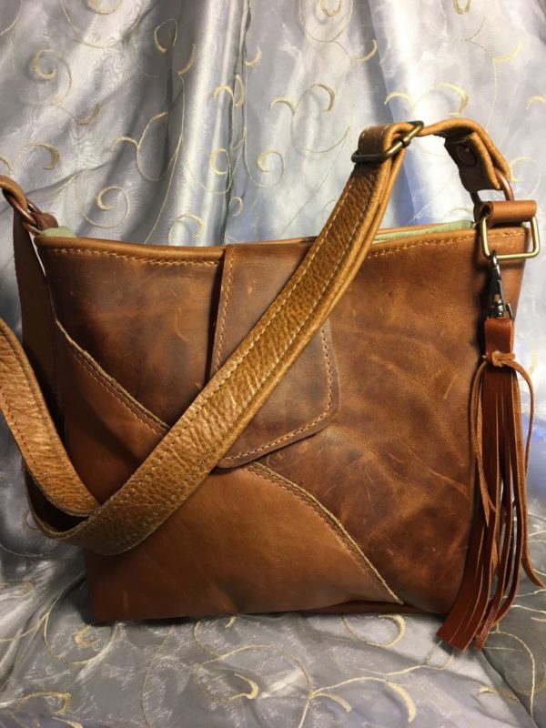 Brown distressed leather