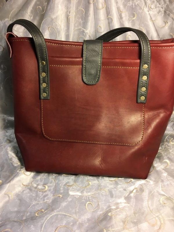 Sold-“Merlot" Leather Tote