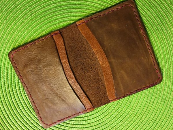 Brown Leather minimal wallet - Image 2