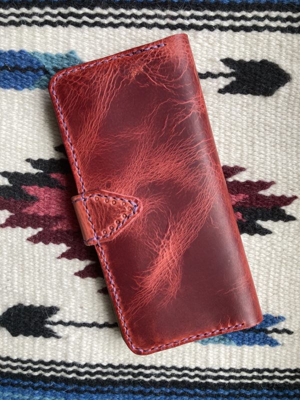 Italian Deep Pink leather long wallet - Image 2