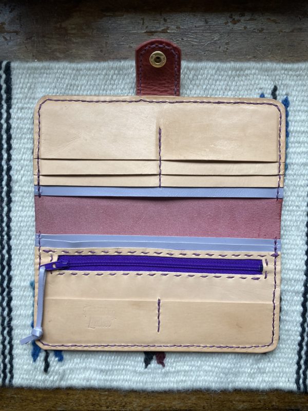 Italian Cranberry leather wallet - Image 3