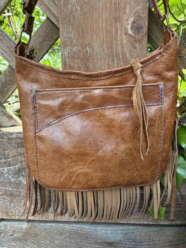 Brown leather fringe - Image 3