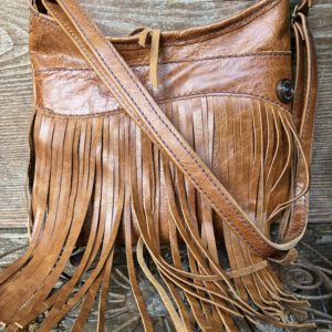 Brown leather fringe