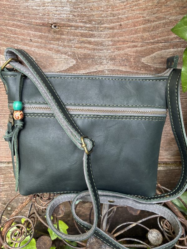 Forest Green leather crossbody
