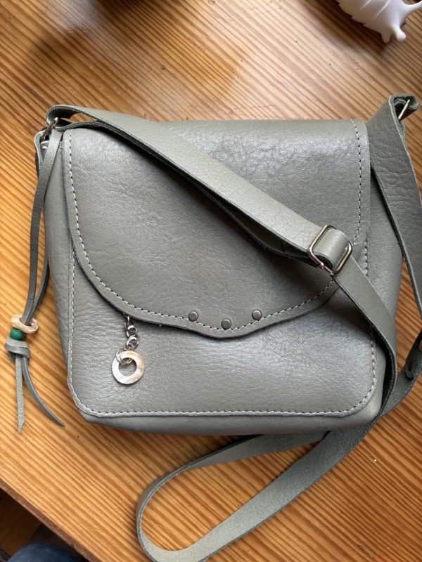 Light aqua leather bag