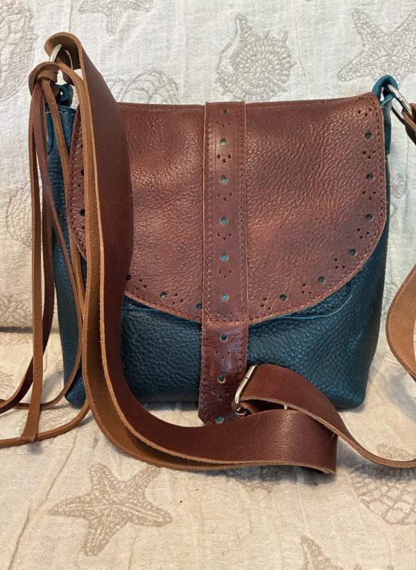 Savanna Burnt Maple and Deep Teal satchel