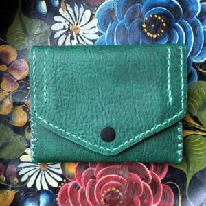 Green Bison leather wallet