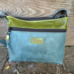 Aqua green leaf bag