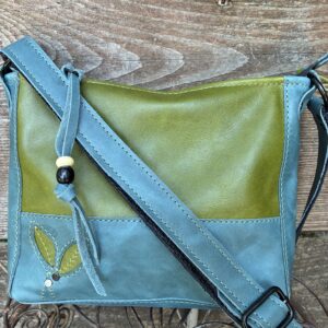 Aqua green leaf bag