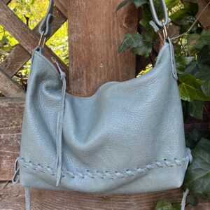 Sea mist aqua leather shoulder bag