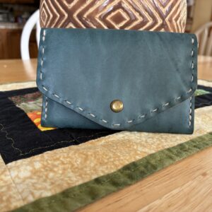 Teal leather wallet