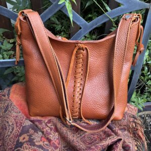 “Aztec Brick” leather Hobo bag