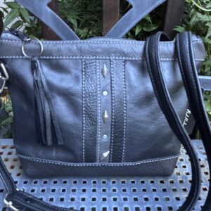 Black leather shoulder bag